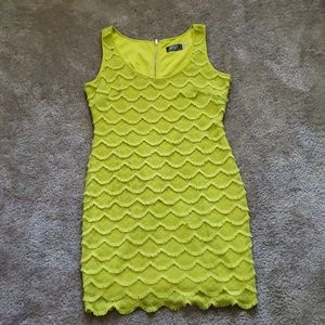 lime green fringe dress